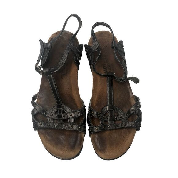 Naot Leather Cork Wedge Strappy Sandals Brown Size 36 / 5 1/2 - Picture 3 of 8